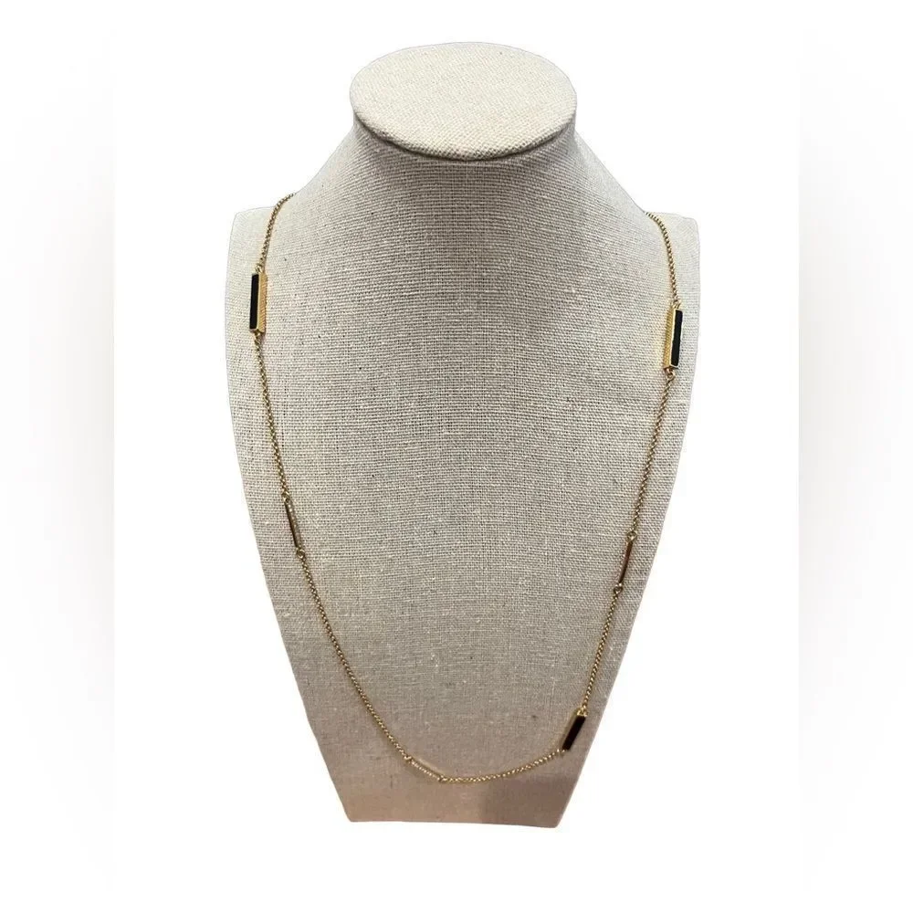 Kate Spade 34” gold, black and pave CZ necklace. Excellent condition! NWOT - Picture 1 of 9